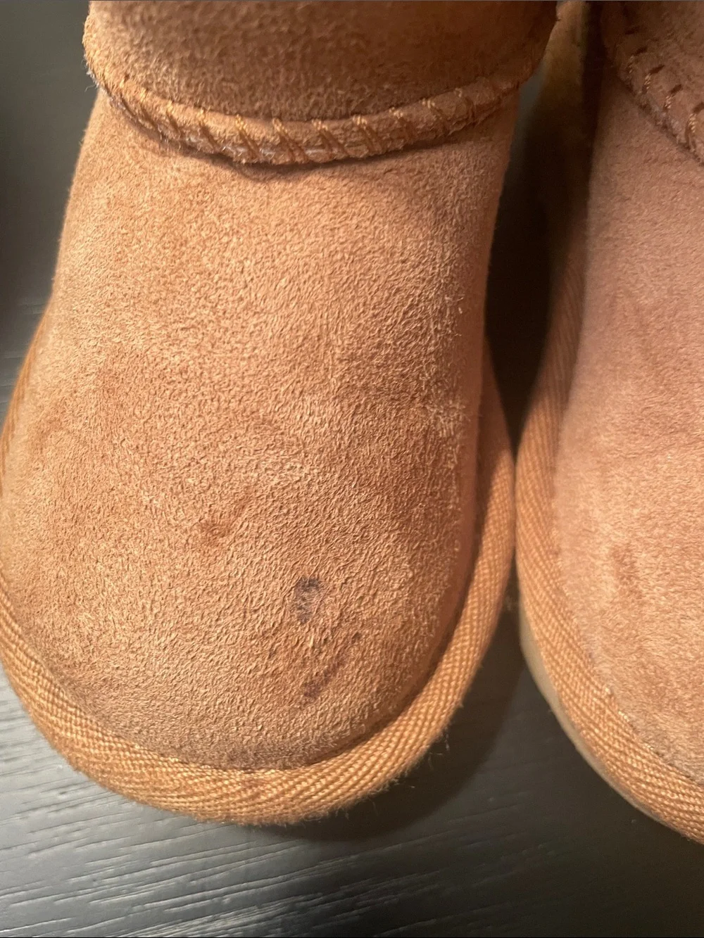 UGG Kids Bow-Back Boots - Chestnut with Cream Cuff
